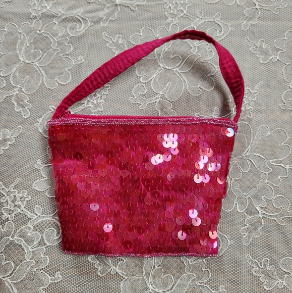 Pink Sequin DISNEY PRINCESS Small Bag Purse Gift Card Holder Coin Purse - Picture 2 of 10